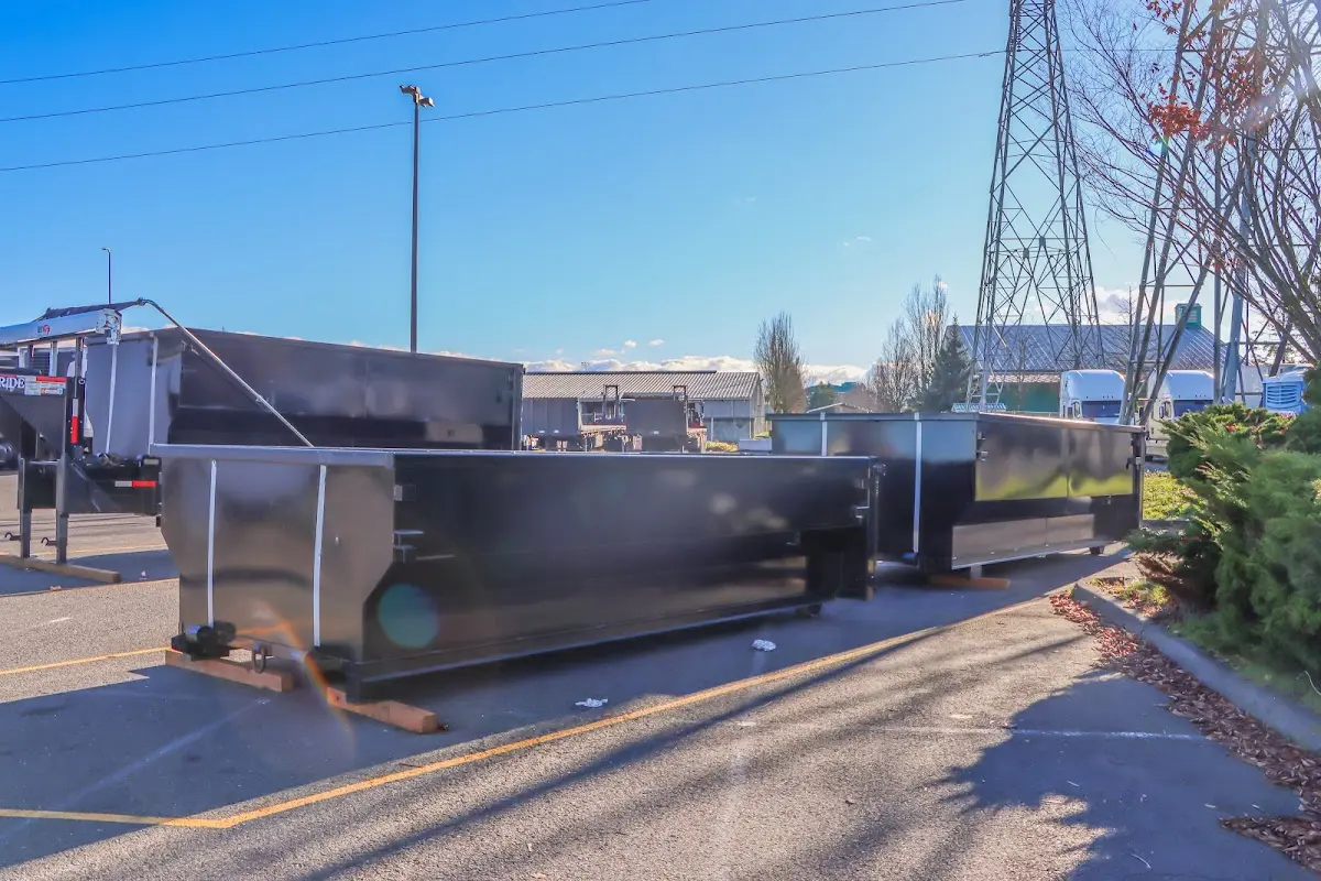 Roll-off dumpster ready for waste disposal at job site for 15 Yard Dumpster Rental in La Puente